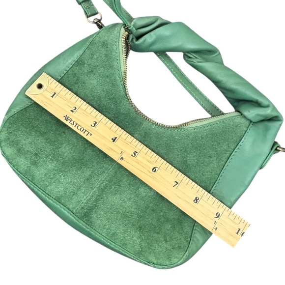 Free People Happy Hour Crossbody Bag Green Suede/Leather Twisted Hand strap - Picture 8 of 10